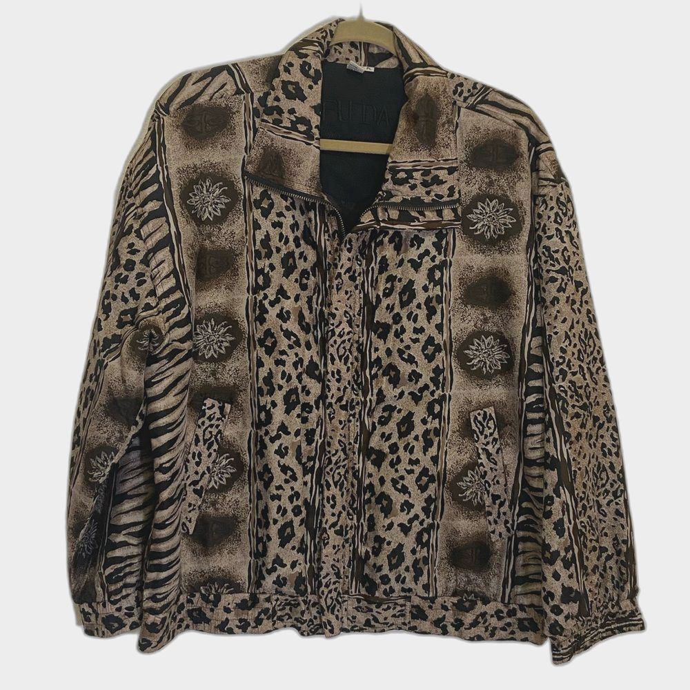 FUDA International - Silk Bomber Jacket - Women's size L Petite